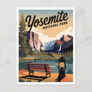 Yosemite National Park vintage Postcard