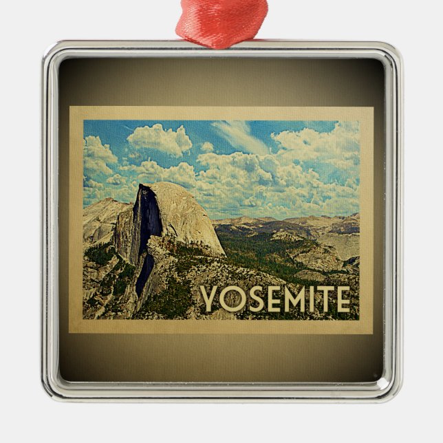 Yosemite National Park Vintage Travel Ornament (Front)