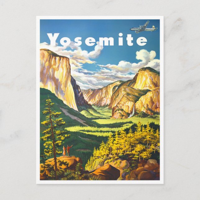 Yosemite National Park vintage travel postcard (Front)