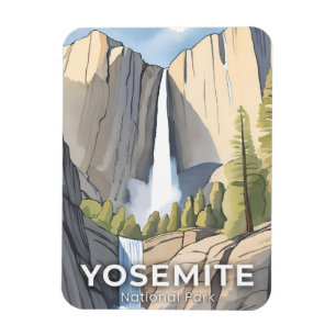 Yosemite National Park Watercolor Travel Magnet