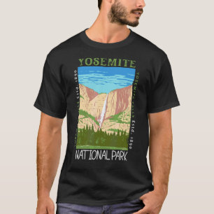Yosemite National Park Waterfall Distressed Vintag T-Shirt