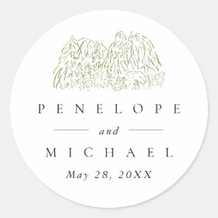 Yosemite National Park Wedding Favour Classic Round Sticker