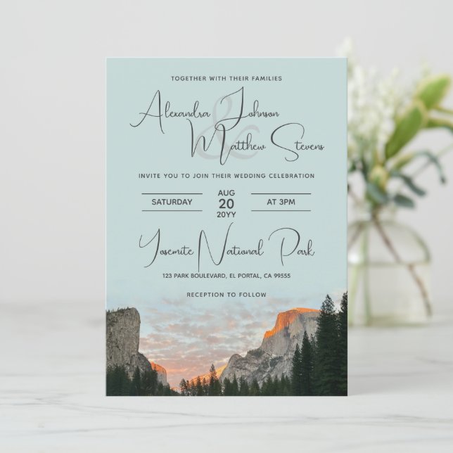 Yosemite National Park Wedding Invitation (Standing Front)