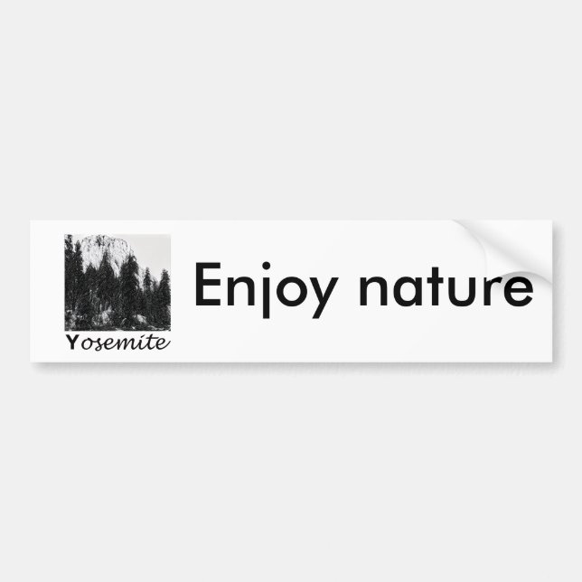 Yosemite No. 1 Black and White Bumper Sticker (Front)
