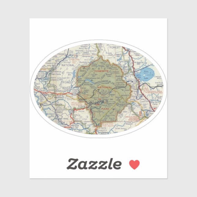 Yosemite NP Vintage Road Map (Sheet)