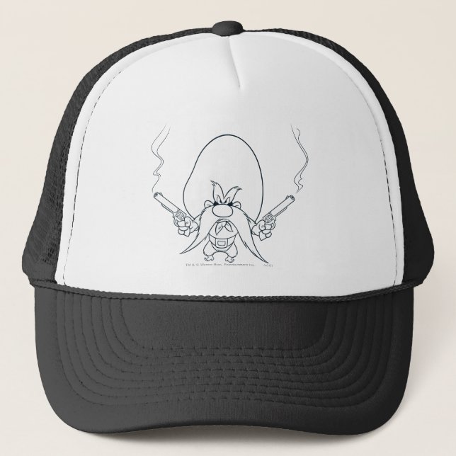 Yosemite Sam Smoking Guns Trucker Hat (Front)