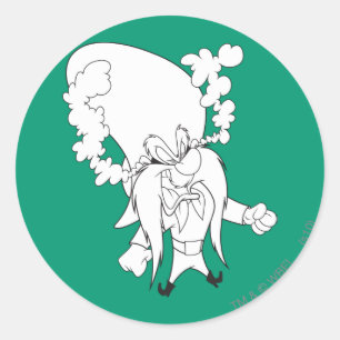 Yosemite Sam Steaming Mad Classic Round Sticker