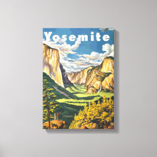 Yosemite Travel Art (Vector) Canvas Print