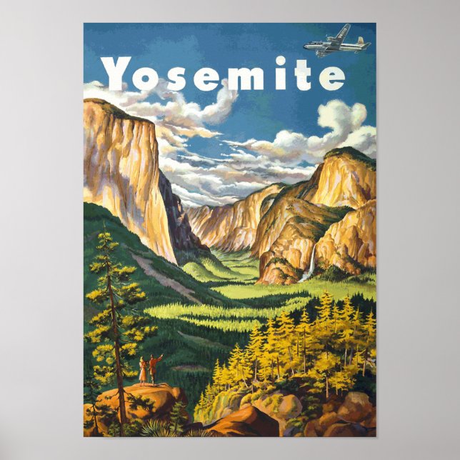 Yosemite Travel Art (Vector) Poster (Front)