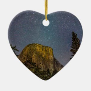 Yosemite Valley El Capitan night sky Ceramic Ornament
