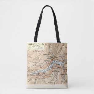  Yosemite Valley Map  Tote Bag