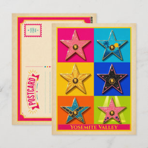 Yosemite Valley Postcard California Hollywood Star
