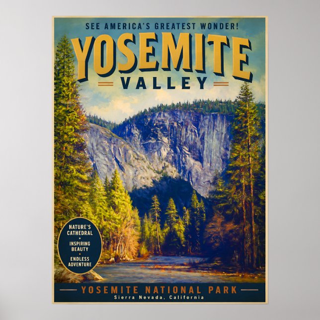 Yosemite Valley Travel Poster (Front)