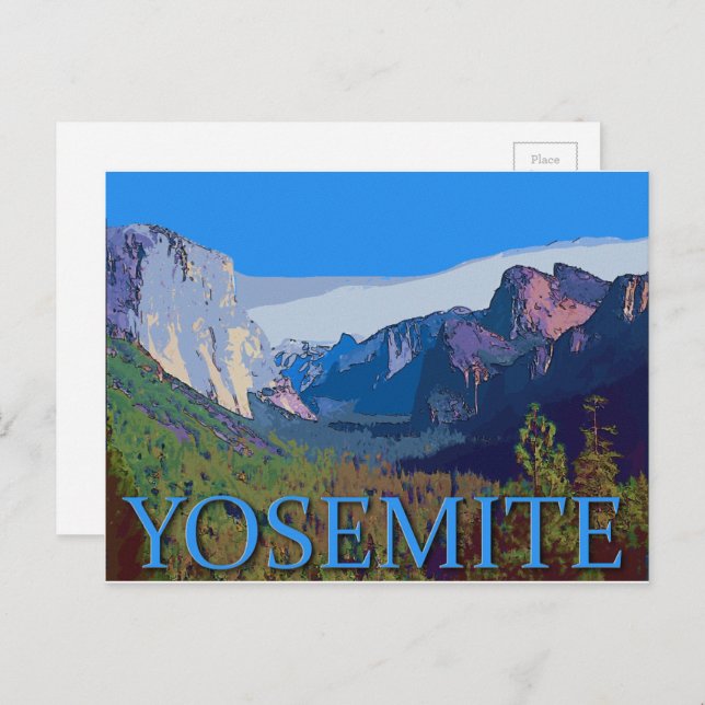 Yosemite View with Text Postcard (Front/Back)