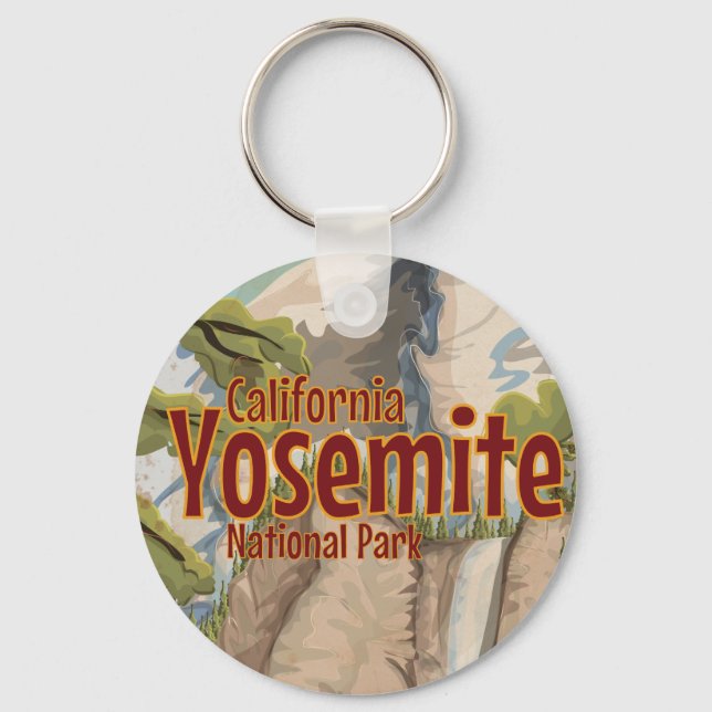 Yosemite Vintage Poster Keychain (Front)