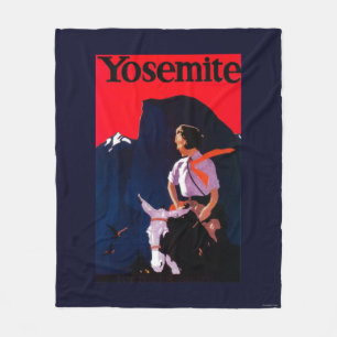 Yosemite Vintage PosterYosemite, CA Fleece Blanket