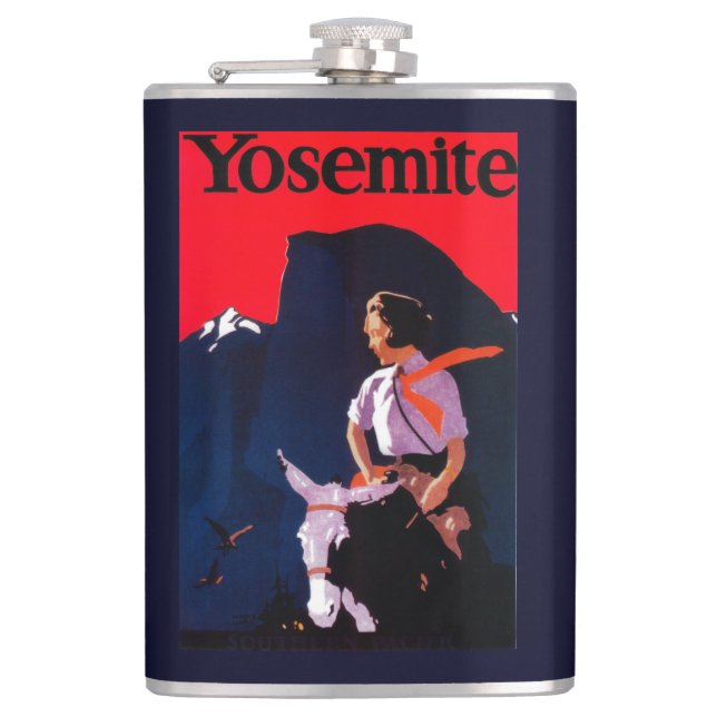Yosemite Vintage PosterYosemite, CA Hip Flask (Front)
