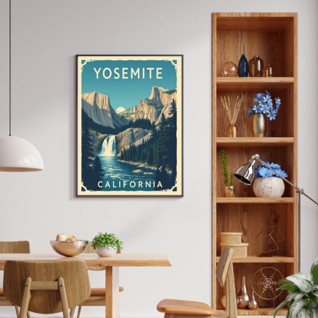 Yosemite Waterfall California Vintage Retro Poster (Creator Uploaded)