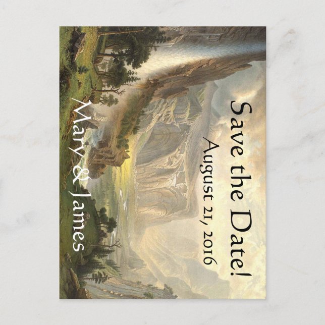 Yosemite Waterfall Vista Enregistrer la date Carte (Devant)
