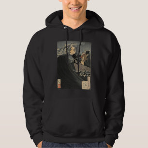 Yoshinen Tsukioka Ukiyo e Large Ocean Moon Benkei  Hoodie