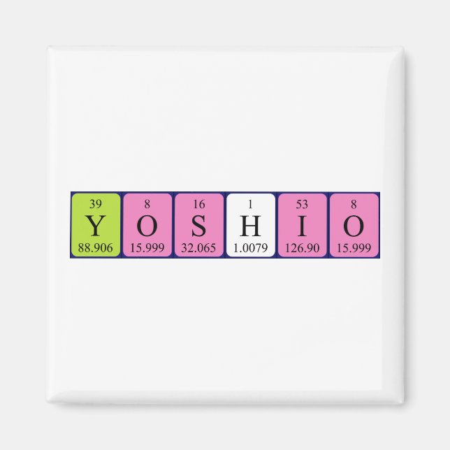 Yoshio nom de table périodique aimant (Devant)