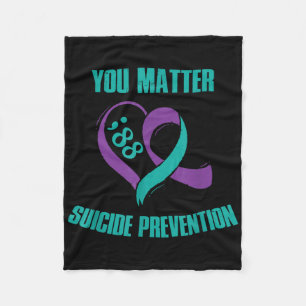 You 988 Suicide Prevention Awareness Ribbon Comma Fleece Blanket