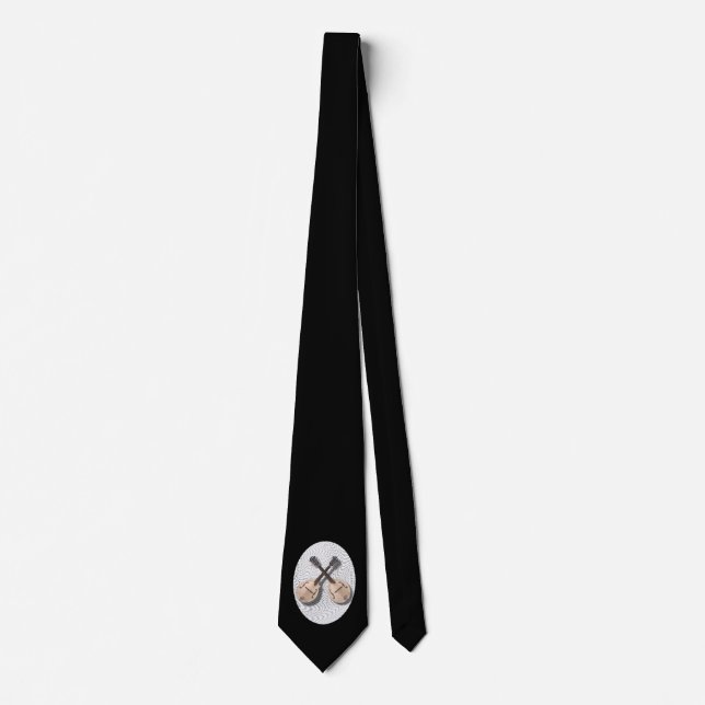 YOU ADD PHOTO OR TEXT-TIE-CROSSED MANDOLINS TIE (Front)
