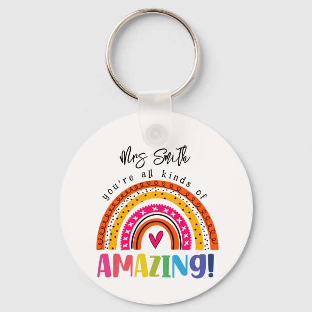 you all kinds of amazing teacher gift keychain (Front)