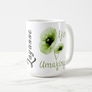 You Amazing Green Floral Coffee Mug