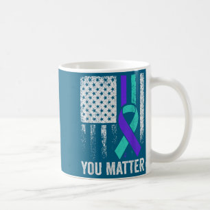 You American Flag Teal Purple Men Mental Health  Coffee Mug