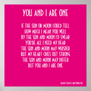 YOU AND I ARE ONE POSTER