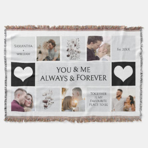 You and Me Always & Forever Photo Collage  Throw Blanket