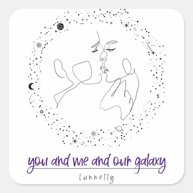 You and me and our galaxy square sticker (Front)