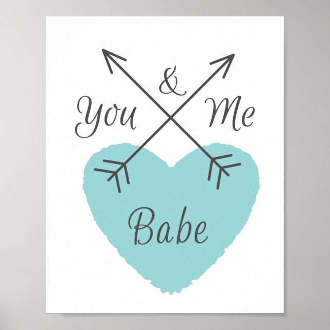 You and Me Babe - Blue Heart Poster (Front)