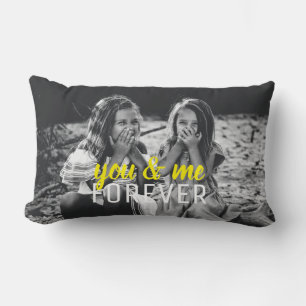 You and Me Best Friends Sisterhood Photo  Lumbar Pillow