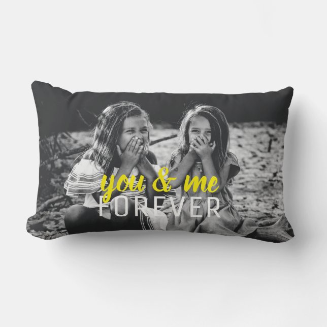 You and Me Best Friends Sisterhood Photo  Lumbar Pillow (Front)