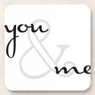 you and me black white modern coaster
