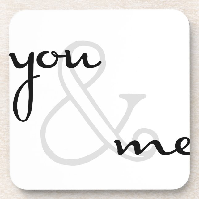 you and me black white modern coaster (Front)