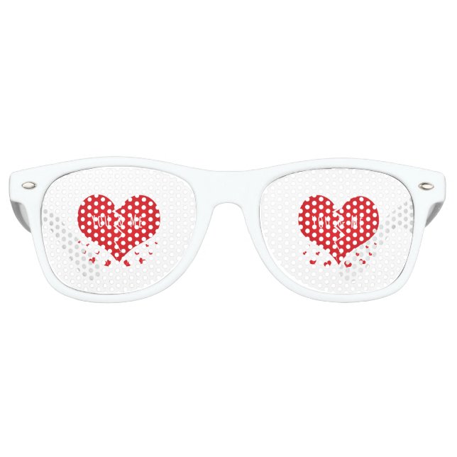 You and me broken heart retro sunglasses (Front)