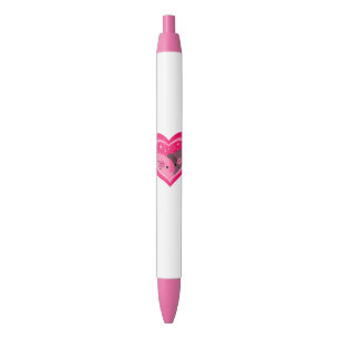 You And Me (Cute Cartoon Pigs) Black Ink Pen