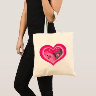 You And Me (Cute Cartoon Pigs) Tote Bag