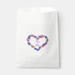 You and Me Heart Floral Wreath Valentine's Day Favour Bag