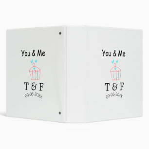 You and me love cup cake red valentine's day name  binder