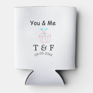 You and me love cup cake red valentine's day name  can cooler