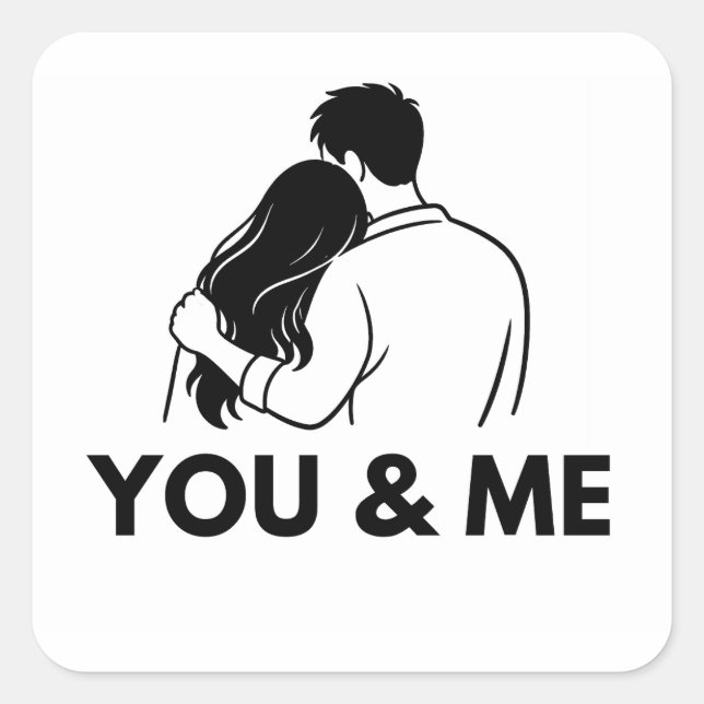 You And Me Minimal Vinyl Sticker (Front)