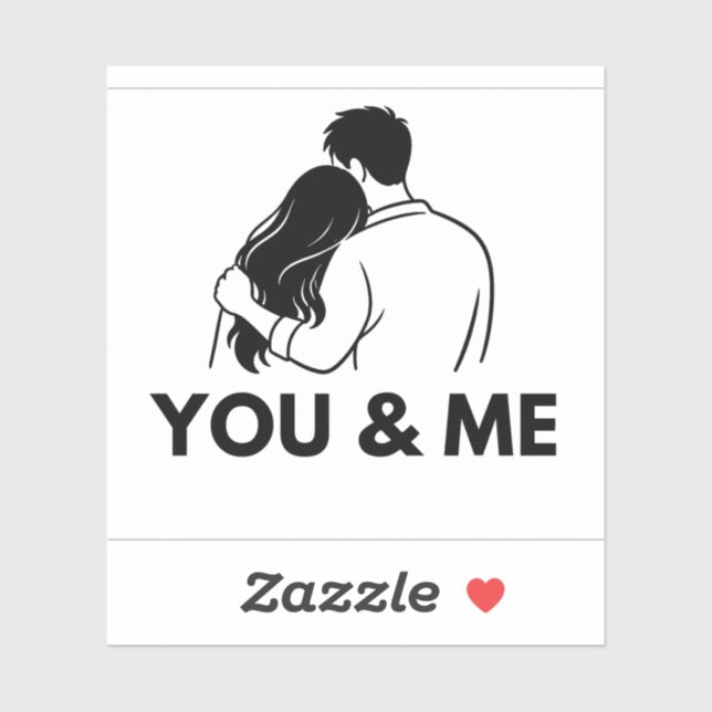 You And Me Minimal Vinyl Sticker (Sheet)