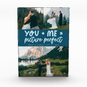 You and Me Picture Perfect Newlywed teal Photo Block