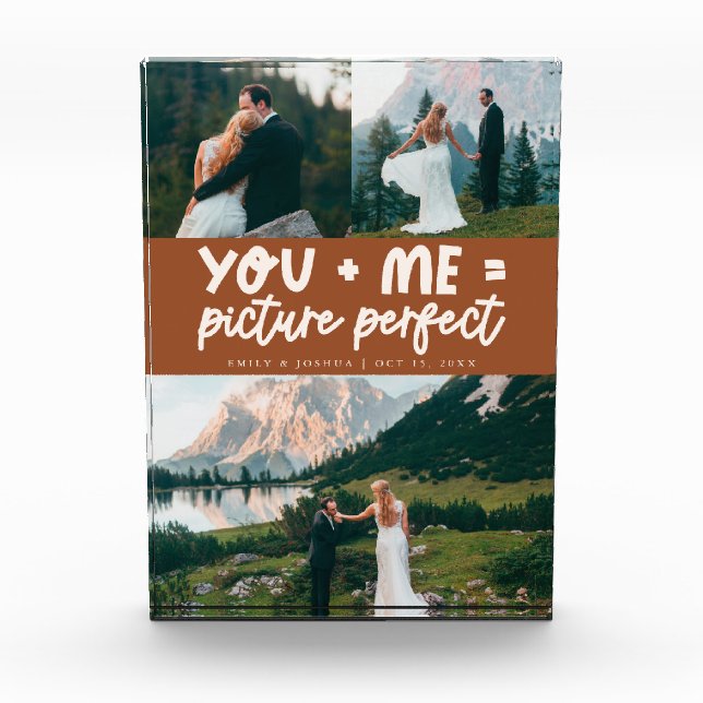 You and Me Picture Perfect Newlywed Terracotta Photo Block (Front)
