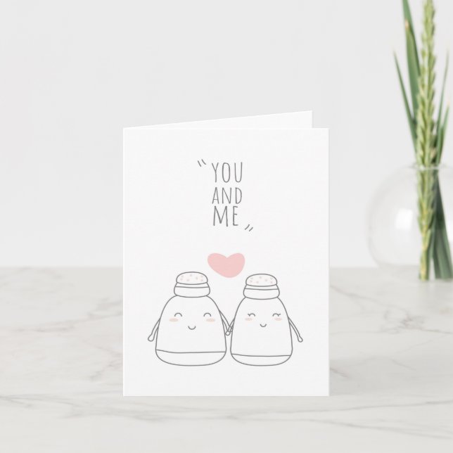 You and Me Salt and Pepper Greeting Card (Front)