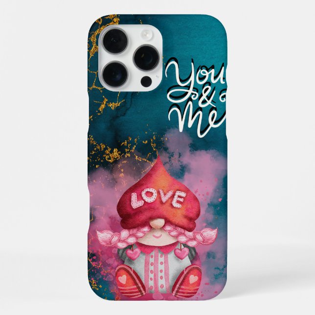 You and me valentines day gnome iPhone case (Back)